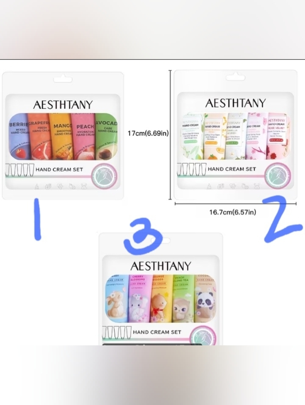 AESTHTANY Hand Cream Set Bundle of 5 Choice of Set 1, 2, or 3